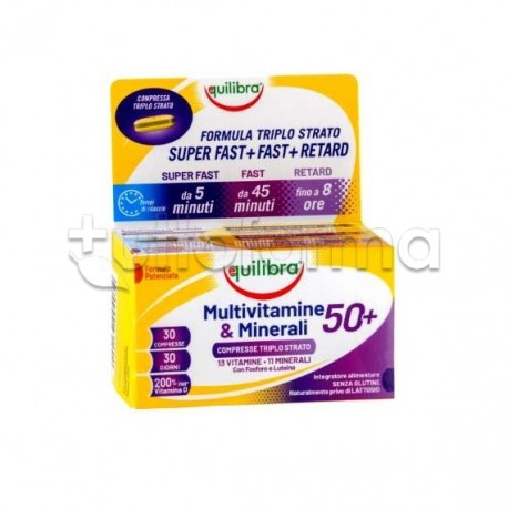 Equilibra Multivitamine & Minerali 50+ Integratore a Base di Vitamine e Minerali 30 Compresse Equilibra Multivitamine & Minerali 50+ Integratore a Base di Vitamine e Minerali 30 Compresse