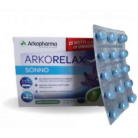 Arkorelax Sonno Integratore per il Sonno Confezione Doppia 30+15 Compresse