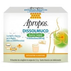 Apropros Dissolmuco Integratore per Vie Respiratorie 10 Bustine Solubili Apropros Dissolmuco Integratore per Vie Respiratorie 10 Bustine Solubili