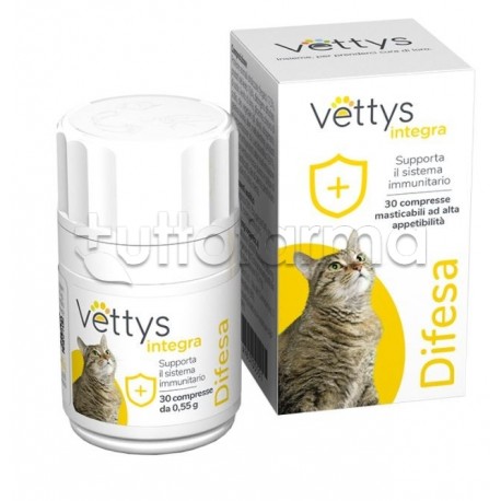 Vettys Integra Difesa Gatto Integratore Veterinario Difese Immunitarie 30 Compresse Masticabili