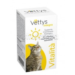 Vettys Integra Vitalità Integratore Veterinario Gatti Anziani 30 Compresse Masticabili