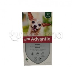 Advantix Antiparassitario per Cani fino a 4 Kg 4 Pipette Spot-On