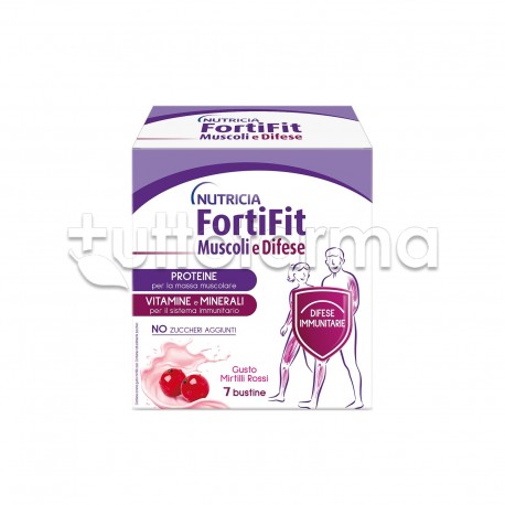 Nutricia FortiFit Muscoli e Difese Integratore 7 Bustine Gusto Mirtilli Rossi Nutricia FortiFit Muscoli e Difese Integratore 7 Bustine Gusto Mirtilli Rossi