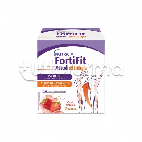 Nutricia FortiFit Muscoli ed Energia Integratore 7 Bustine Gusto Fragola Nutricia FortiFit Muscoli ed Energia Integratore 7 Bustine Gusto Fragola