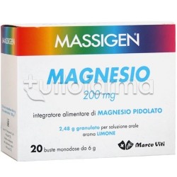 scatola di Massigen Magnesio Integratore per Stanchezza 20 Bustine