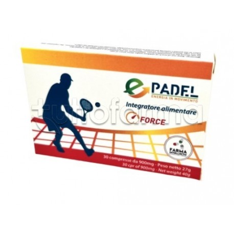 Epadel Force Integratore per Padel e Sport Simili 30 Compresse Epadel Force Integratore per Padel e Sport Simili 30 Compresse