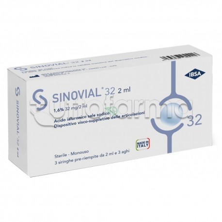 Sinovial Forte Siringa Intra-Articolare con Acido Ialuronico 3 Pezzi