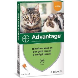 Advantage Antiparassitario Veterinario per Gatti e Conigli 4 Pipette