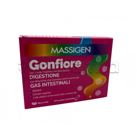 Marco Viti Massigen Gonfiore Integratore per Disturbi Intestinali 20 Stick Orosolubili Marco Viti Massigen Gonfiore Integratore per Disturbi Intestinali 20 Stick Orosolubili