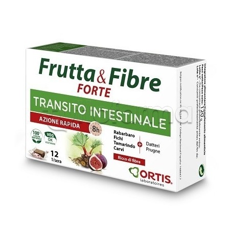 Frutta & Fibra Forte Integratore per il Transito Intestinale 12 Cubetti