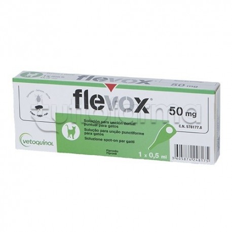 Flevox Spot-On 0,5ml Veterinario Antiparassitario per Gatti 1 Pipetta