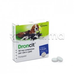 Droncit 50mg Farmaco Veterinario Infestazioni Parassitarie di Cani e Gatti 2 Compresse