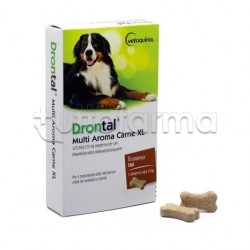 Drontal Multi Aroma Carne XL Farmaco Veterinario Infestazioni Intestinali dei Cani di Grande Taglia 8 Compresse