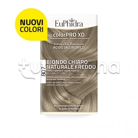 Euphidra ColorPro XD Tinta per Capelli Colore 807 Biondo Chiaro Naturale Freddo
