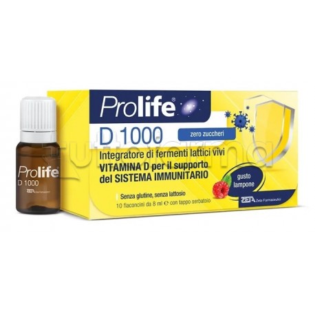 ProLife D 1000 Integratore di Fermenti Lattici e Vitamina D 10 Flaconcini da 8ml
