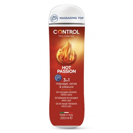 Control Hot Passion Massage Gel 3 in 1 per Massaggi, Lubrificazione ed Effetto Caldo 200 ml Control Hot Passion Massage Gel 3 in 1 per Massaggi, Lubrificazione ed Effetto Caldo 200 ml