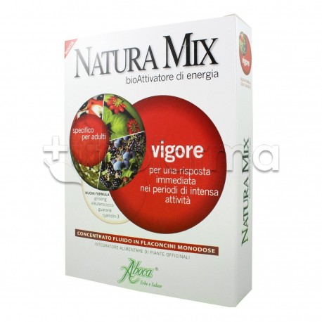 Aboca Natura Mix Vigore Integratore Energetizzante e Ricostituente 10 Flaconcini da 15 gr Aboca Natura Mix Vigore Integratore Energetizzante e Ricostituente 10 Flaconcini da 15 gr