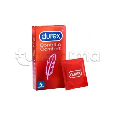 Durex Contatto Comfort 4 Profilattici Sottili Easy-On