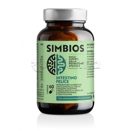 Simbios Intestino Felice Integratore per l'Intestino per Intolleranti al Glutine 60 Capsule Simbios Intestino Felice Integratore per l'Intestino per Intolleranti al Glutine 60 Capsule