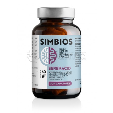 Simbios Serenacid Integratore Lenitivo ed Emolliente per Intolleranti al Glutine 60 Capsule Simbios Serenacid Integratore Lenitivo ed Emolliente per Intolleranti al Glutine 60 Capsule