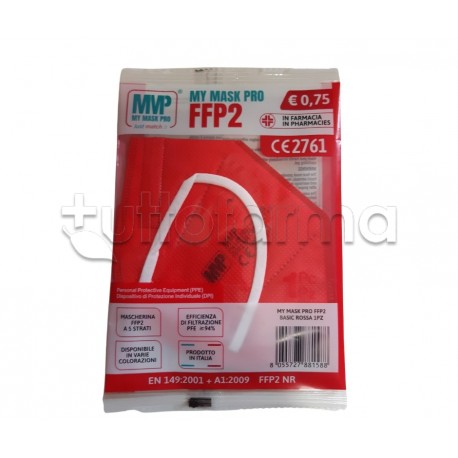 Mascherina Respiratoria FFP2 Rossa My Mask Pro 1 Pezzo