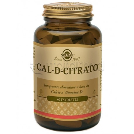 Solgar Cal D Citrato Integratore per Muscoli e Articolazioni 60 Tavolette Solgar Cal D Citrato Integratore per Muscoli e Articolazioni 60 Tavolette