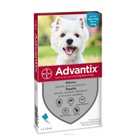 Advantix Spot-On Antiparassitario per Cani 4-10kg 1 Pipetta