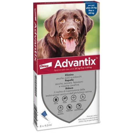 Advantix Spot-On Antiparassitario per Cani 25-40kg 6 Pipette