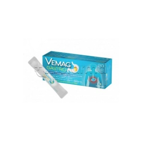 Scatola di Vemag Gastro Integratore per Acidità Dello Stomaco 20 Stick Scatola di Vemag Gastro Integratore per Acidità Dello Stomaco 20 Stick