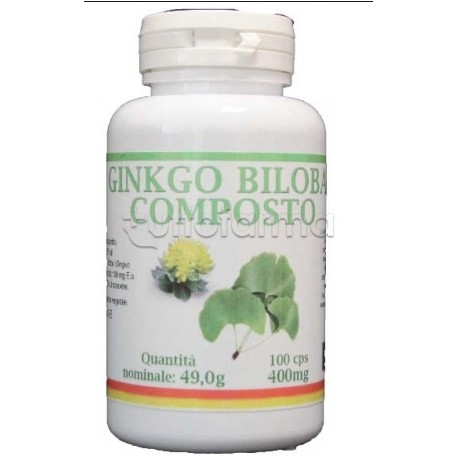 Gingko Biloba Composto Integratore per Benessere Mentale 100 Capsule