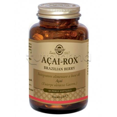 Solgar Acai-Rox Brazilian Berry Integratore Antiossidante 60 Perle Solgar Acai-Rox Brazilian Berry Integratore Antiossidante 60 Perle