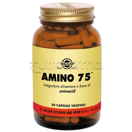 Solgar Amino 75 Integratore di Aminoacidi per Sport e Vegani 30 Capsule Solgar Amino 75 Integratore di Aminoacidi per Sport e Vegani 30 Capsule