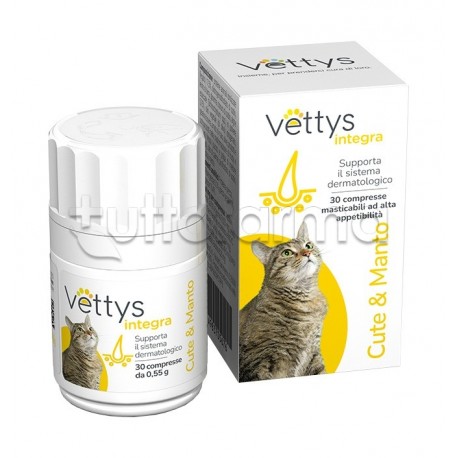 Vettys Integra Cute & Manto Gatto Integratore per Gatti 30 Compresse