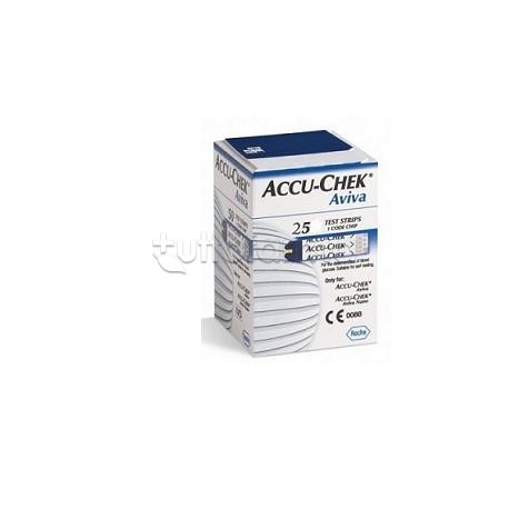 Accu-Chek Aviva Strisce per Misurazione della Glicemia 25 Pezzi