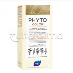 Phytocolor 10 Biondo Chiarissimo Extra Tinta per Capelli Senza Ammoniaca + Maschera + Guanti