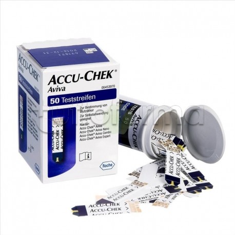 Accu-Chek Aviva Strisce per Misurazione della Glicemia 50 Pezzi