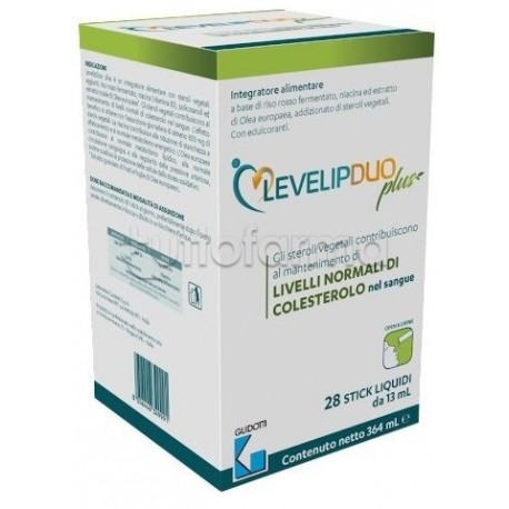LevelipDuo Plus Integratore per il Colesterolo 28 Stick Liquidi