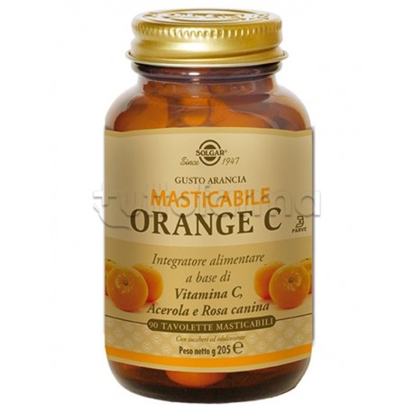 Solgar Orange C Integratore di Vitamina C 90 Tavolette Masticabili Solgar Orange C Integratore di Vitamina C 90 Tavolette Masticabili