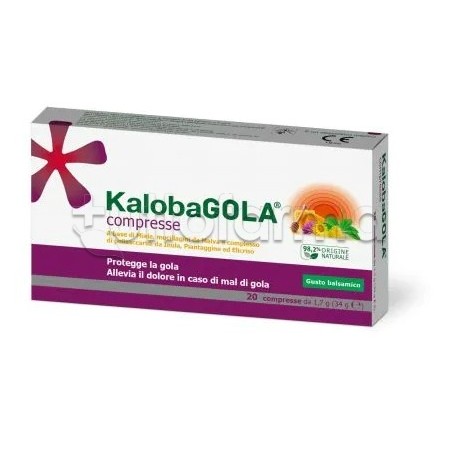 Kaloba Gola Compresse per Mal di Gola Gusto Balsamico 20 Compresse Kaloba Gola Compresse per Mal di Gola Gusto Balsamico 20 Compresse
