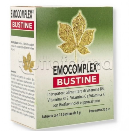 Emocomplex Integratore per Circolazione 12 Bustine Emocomplex Integratore per Circolazione 12 Bustine