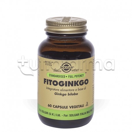 Solgar Fitoginkgo Integratore per Microcircolo e Memoria 60 Capsule Vegetali