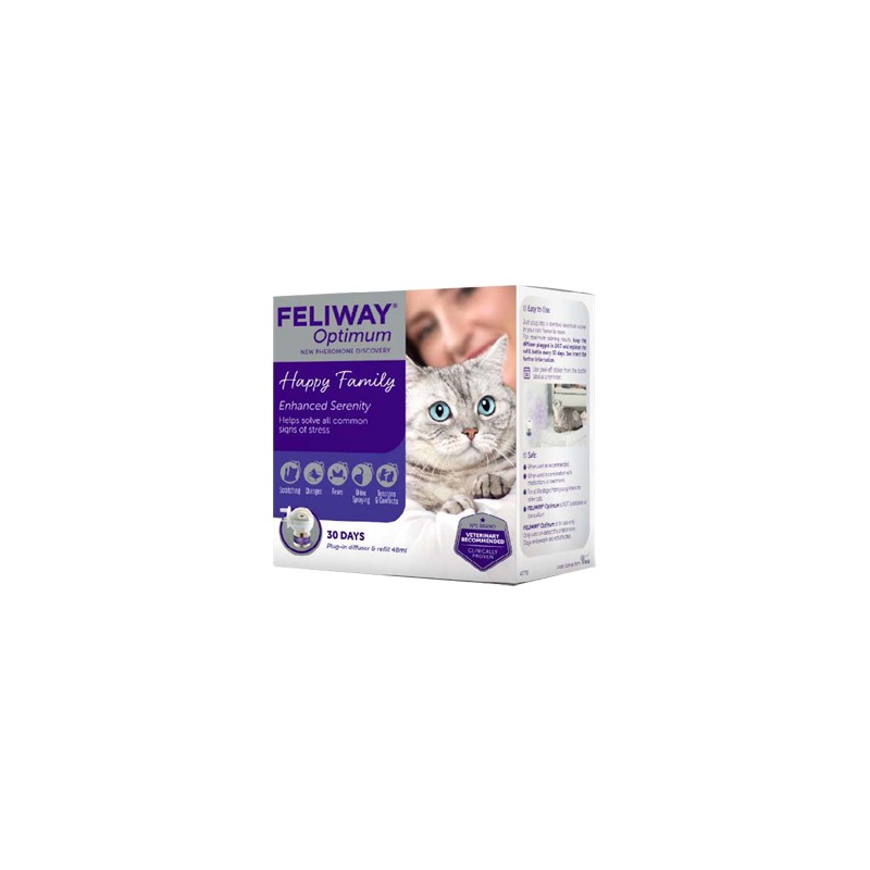 Feliway Optimum Diffusore + Rricarica per Gatti Da 48ml