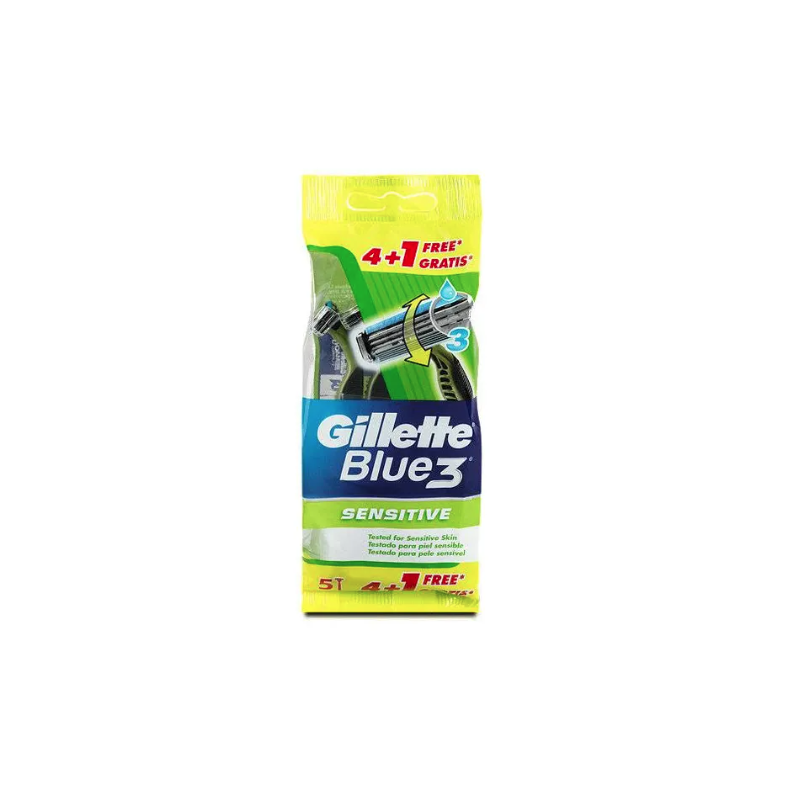 Gillette Blue3 Sensitive Lamette 4 Pezzi+1Gratis Gillette Blue3 Sensitive Lamette 4 Pezzi+1Gratis