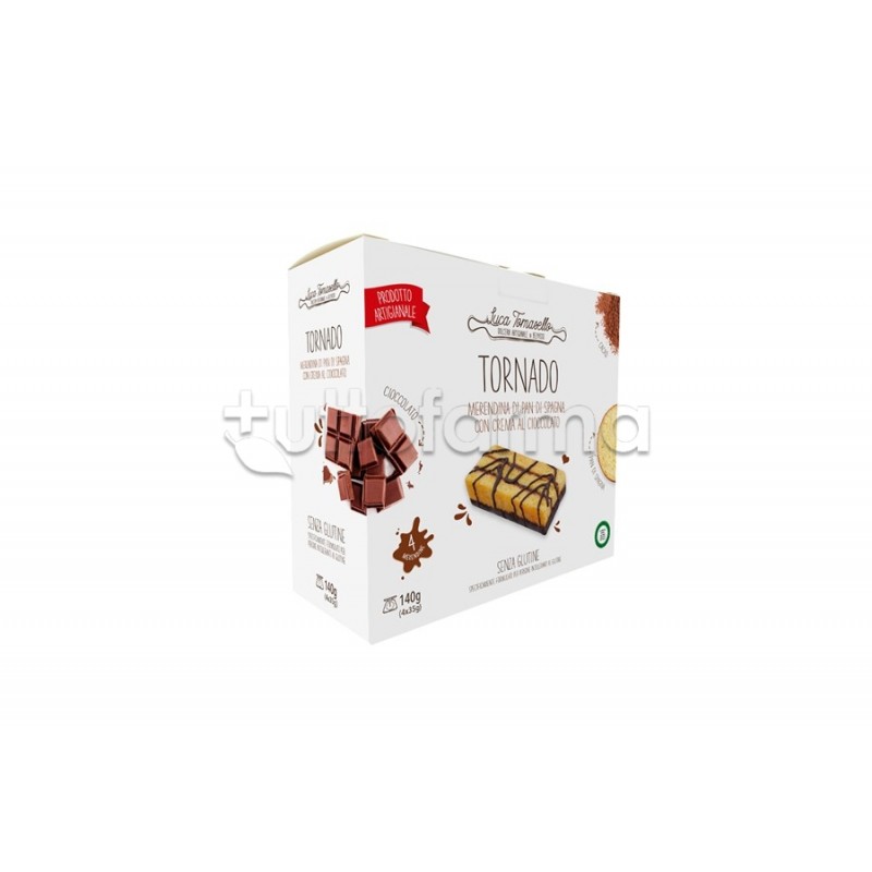 Luca Tomasello Tornado Merendina Cioccolato Senza Glutine 140g Luca Tomasello Tornado Merendina Cioccolato Senza Glutine 140g