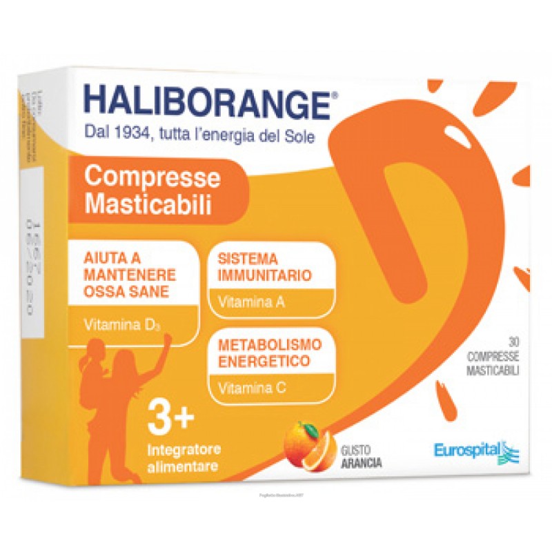 Haliborange Integratore Vitamina D per Sviluppo delle Ossa 30 Compresse Masticabili