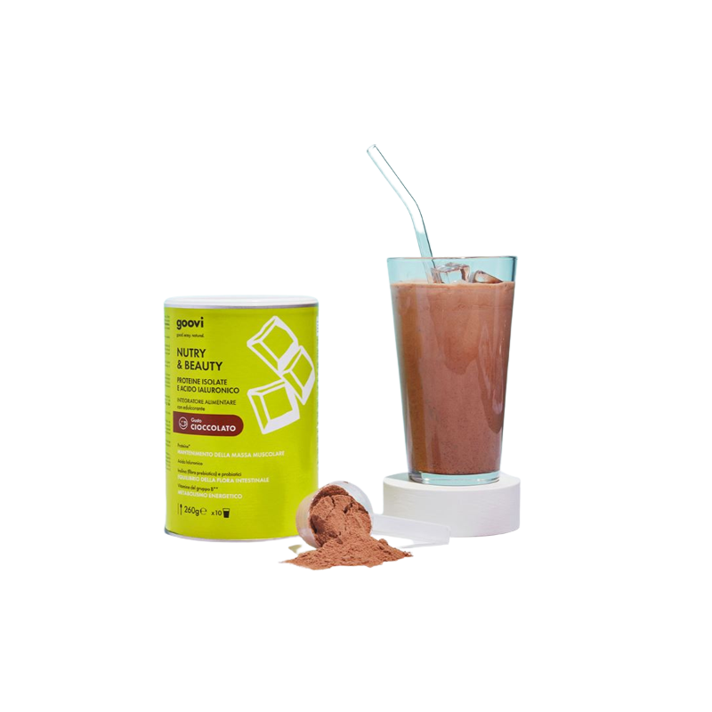 Goovi Nutry & Beauty Integratore di Proteine Pelle e Muscoli Gusto Cioccolato Polvere 260g Goovi Nutry & Beauty Integratore di Proteine Pelle e Muscoli Gusto Cioccolato Polvere 260g