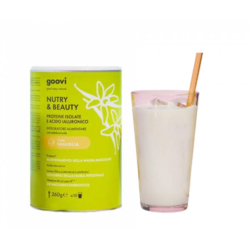 Goovi Nutry & Beauty Integratore di Proteine Pelle e Muscoli Gusto Vaniglia Polvere 260g Goovi Nutry & Beauty Integratore di Proteine Pelle e Muscoli Gusto Vaniglia Polvere 260g