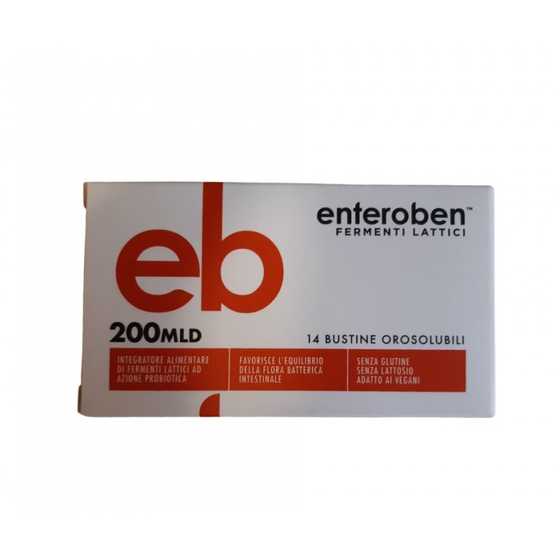 Enteroben Integratore con Fermenti Lattici 200 Miliardi 14 Bustine Orosolubili
