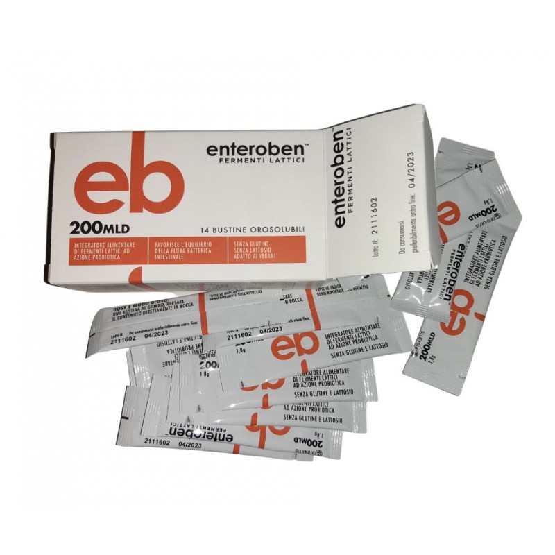 Enteroben Integratore con Fermenti Lattici 200 Miliardi 14 Bustine Orosolubili