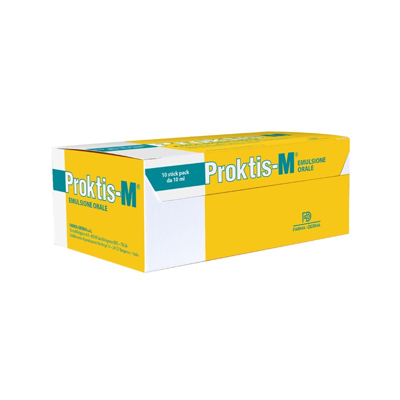 Proktis-M Emulsione Orale Integratore per Intestino 10 Stick Proktis-M Emulsione Orale Integratore per Intestino 10 Stick